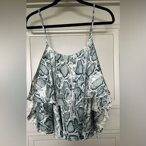 Rosie Daze She + Sky Snakeskin Print Layered Crop Top